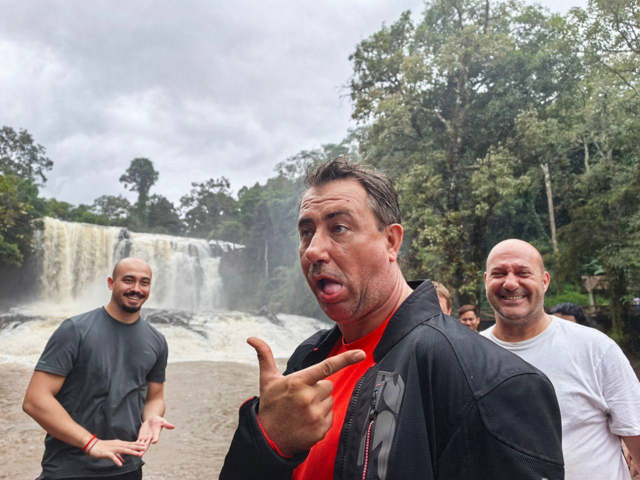 Chilling customer at Bousra Waterfall